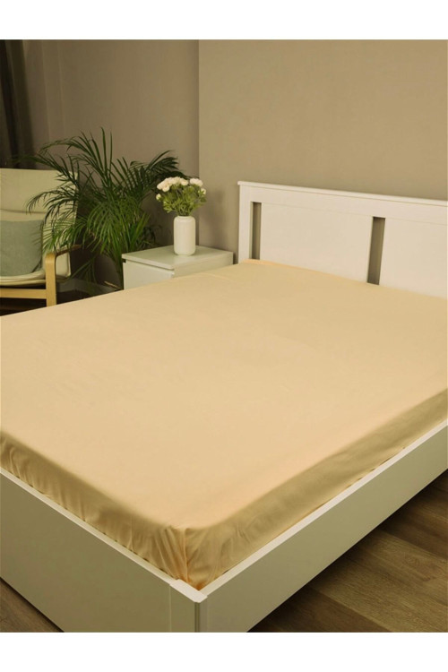 Çift Kişilik Düz Lastiksiz Çarşaf (240X260 Cm) - Gold