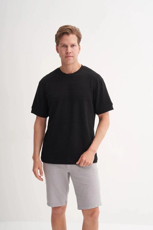 Polo Yaka Regular Fit Örme Dokulu Tişört 4207