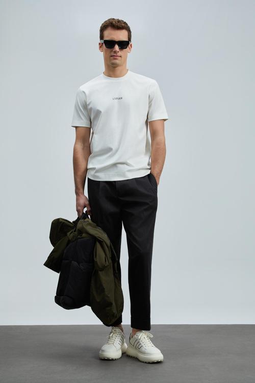 Erkek Marcus Modern Grafik T-Shirt 111020235 Kırık Beyaz