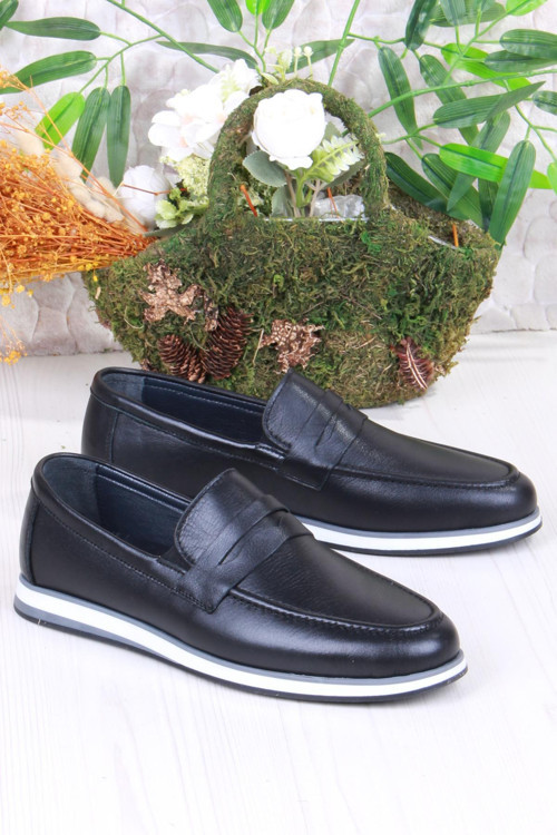 424677 Rahat İç Ve Dış Hakiki Deri Loafer Erkek Ayakkabı