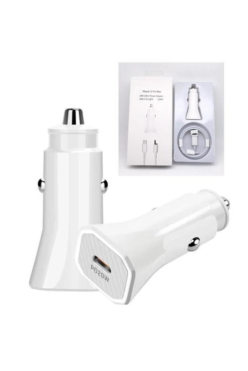 ıphone Uyumlu 20w Araç Çakmaklık Şarj Aleti 11-12-13-14 ligtning Tüm Telefonlara Uyumlu Type-C Çıkış