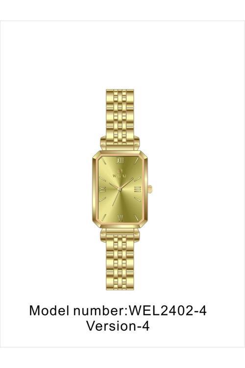 Wel2402-4 Kadın Kol Saati Gold Kadran Gold Renk Paslanmaz Çelik Kordon