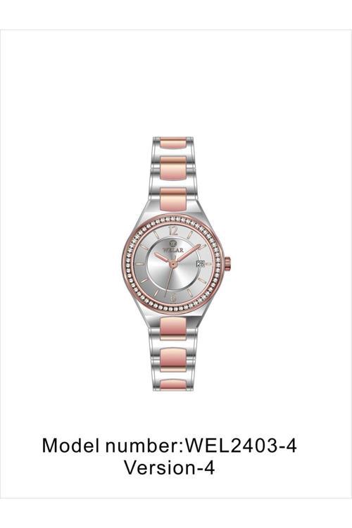 Wel2403-Bz04 Rose Gold Renk Paslanmaz Çelik Kadın Kol Saati