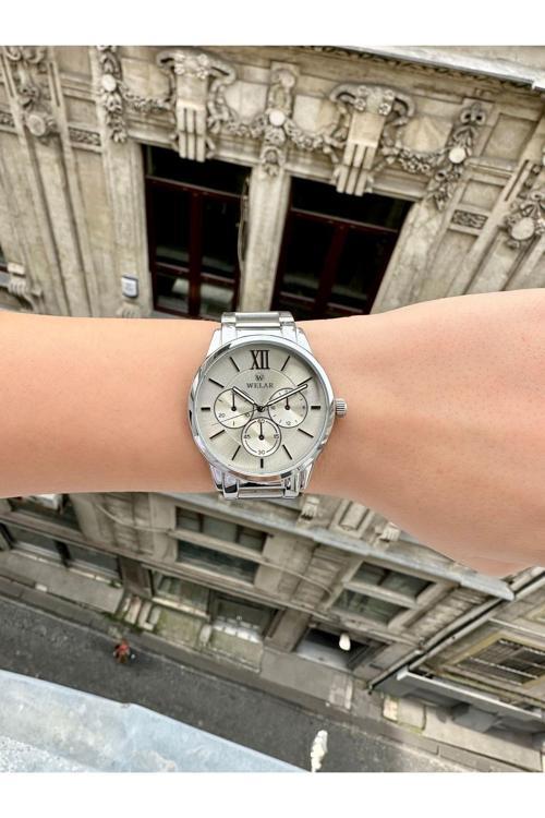 Wel3383-1 Gümüş Kadran Ve Kordon Çelik Kadın Kol Saati