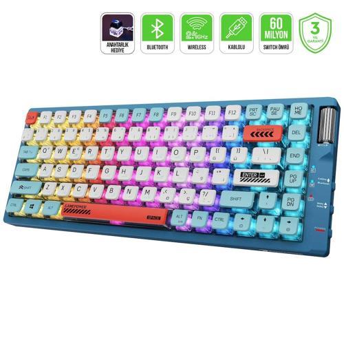 Sense TKL RGB Wireless/Bluetooth/Kablolu Mekanik Red Switch Gaming Klavye