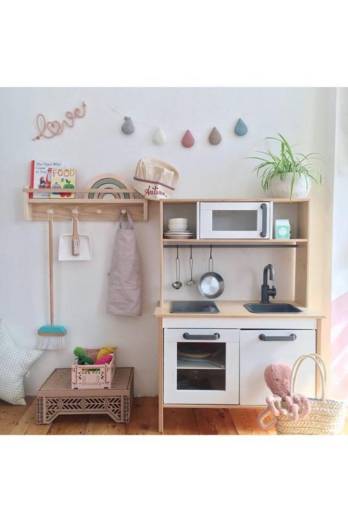 Ahşap Çocuk Odası Bebek Odası Montessori Raf, Kitaplık, Askılık