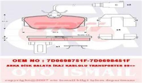 Gdb1326 Fren Balatası Arka Fişli Sharan 95- Transporter T4 90-03 / Alhambra 96- / Galaxy 00-