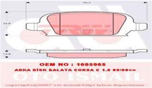 Gdb1412 Fren Balatası Arka Corsa C 00- 1.4 1.8 Tigra B 04-