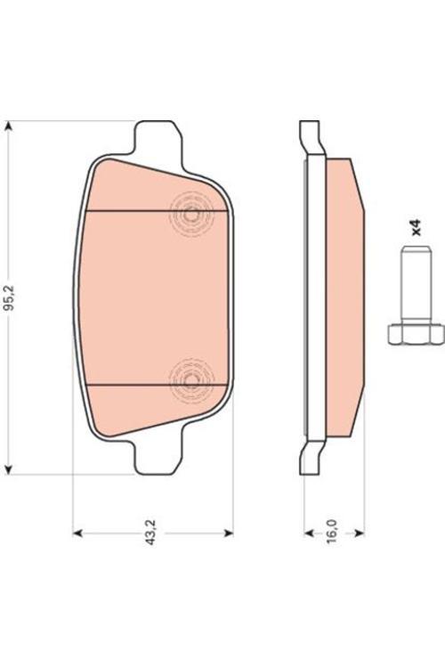 Gdb1709 Fren Balatası Arka S-Max 06- Mondeo Iv 07- Kuga 08- Galaxy Iıı 06- S80 Iı 06- V70 06-