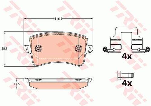 Gdb2107 Disk Fren Balatası Arka Audi A4 2007 2015 A4 Allroad 2009- A5 2007- Q5 2008- 8K0698451A
