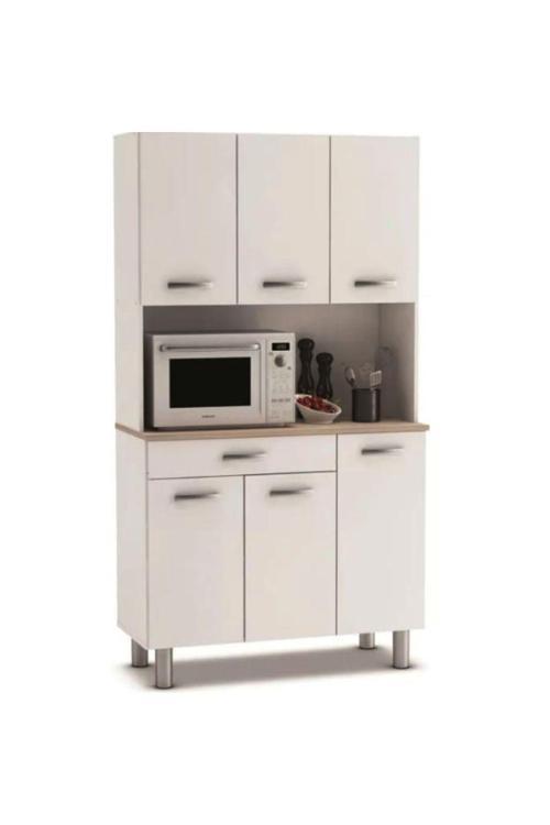 Amor Çok Amaçlı Dolap-Mikrodalga-Erzak-Airfryer-Mutfak-Kiler Dolabı-Kahve Köşesi-Beyaz-120Cm