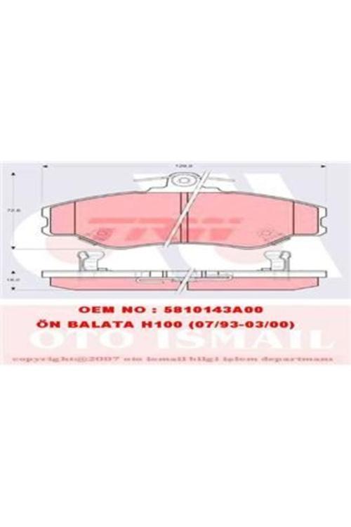 Gdb3089 Fren Balatası Ön H100 93-04 Mınıbüs Kamyonet