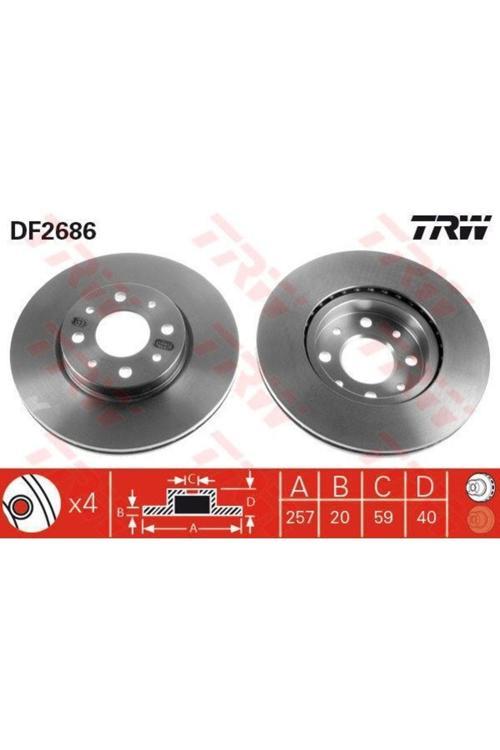Ön Fren Aynası Doblo 01 Albea Ym Punto 01 Brava Bravo-Strada 1.3Mtj 06 257X20X4Dlxhavalı Uyumlu