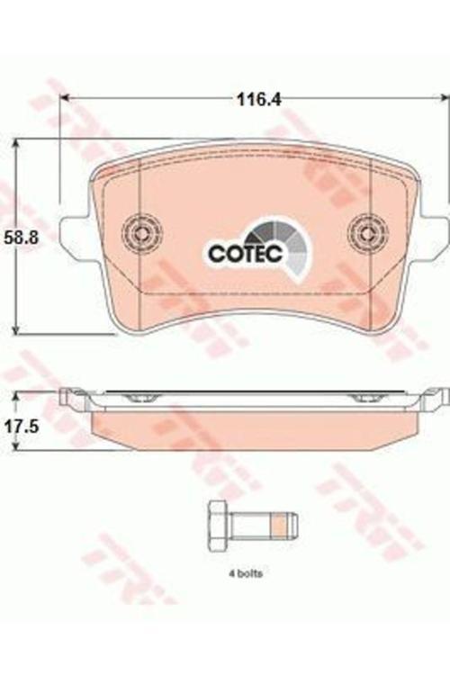 Gdb1765 Fren Balatası Arka A4 07- A5 07- Q5 08- Uyumlu