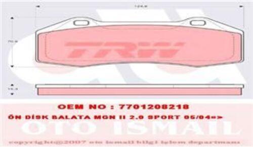 Gdb1606 Fren Balatası Ön Clıo Iıı 06- 2.0 16V Sport Megane Iı 04-09 Sport Megane Iıı 08- Coupe 2.0 Rs