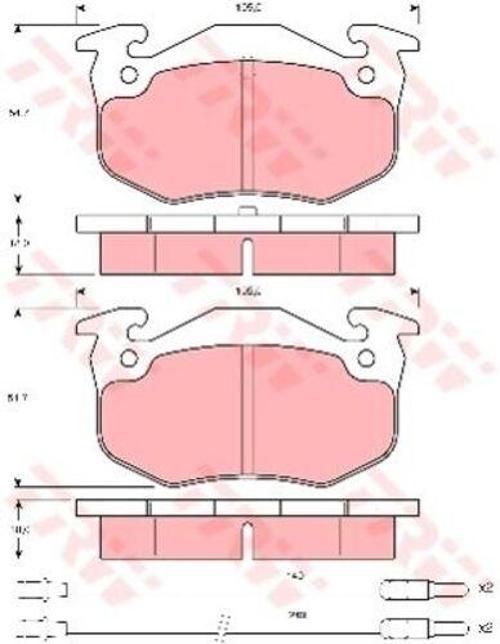 Gdb313 Fren Balatası Ön Citroen Bx 1.1 1.4 82-92 54.7×105×18