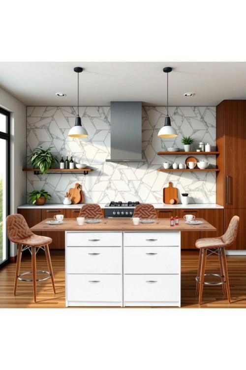 Skylla Mutfak Adası 6 Çekmeceli Alt Modül 160 Cm Tezgah Dahil