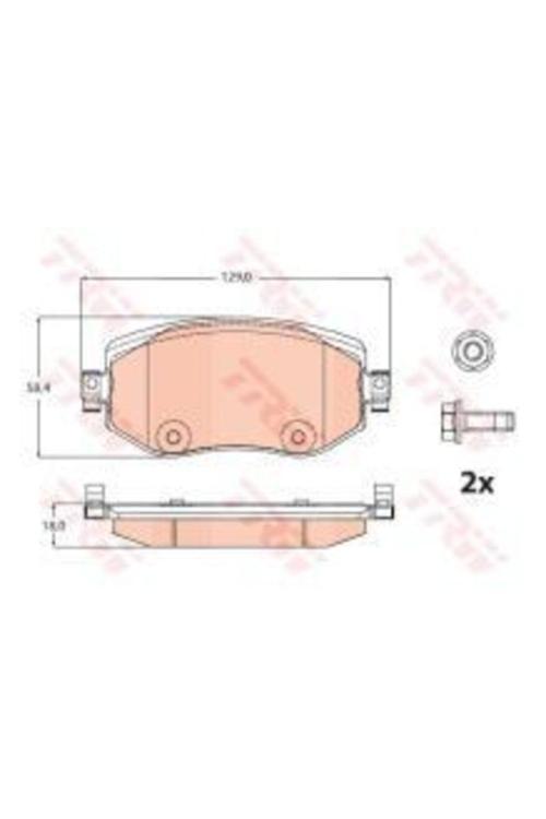 -Gdb2175 Ön Fren Balatası Uzunluk 129Mm Megane Iv 2015 -