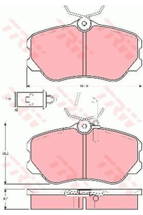 Gdb864 Fren Balatası Ön 110Mm Kablolu Alfa 164 2.0 87-98 Tamir Takım Kit