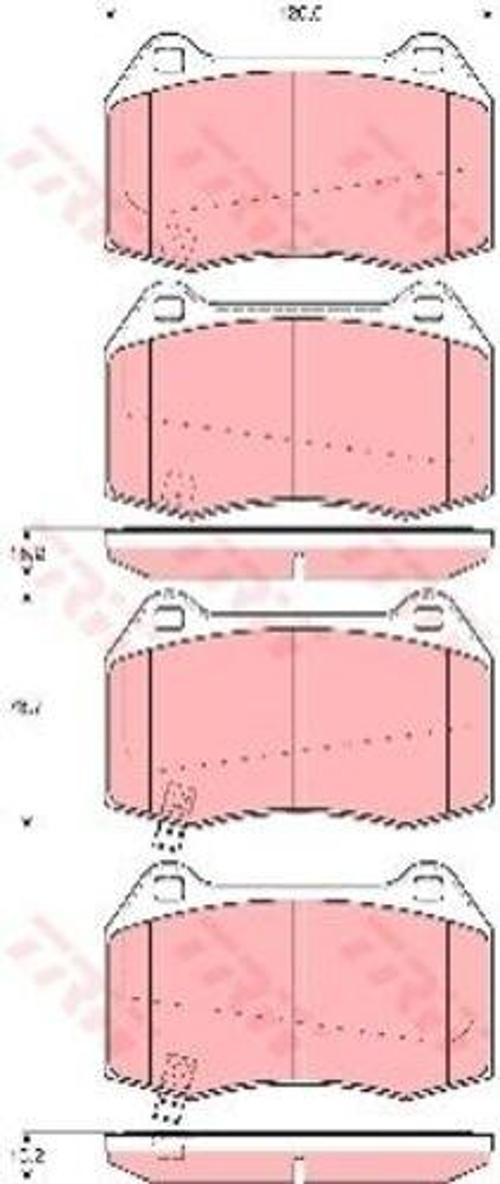 Trw Gdb3381 Fren Balatası Ön 350Z 03- 120 Mm-73,7 Mm-15,2 Mm 