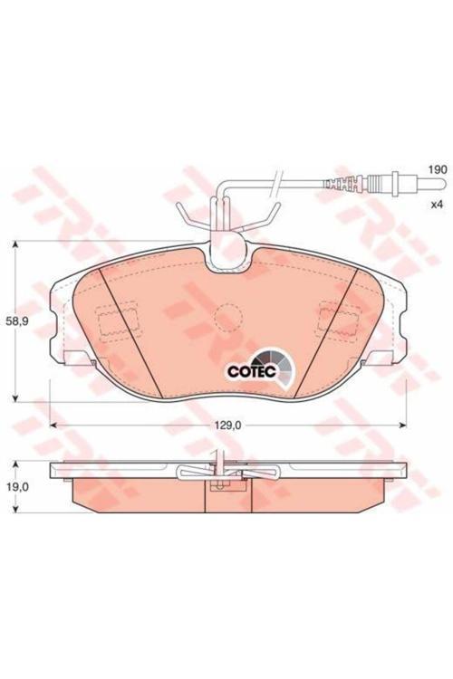Fren Balatası Ön Ulysse 94 Scudo 96 / Zeta 94 / 806 94 Expert I 95 / Evasıon 94 Jumpy I 95