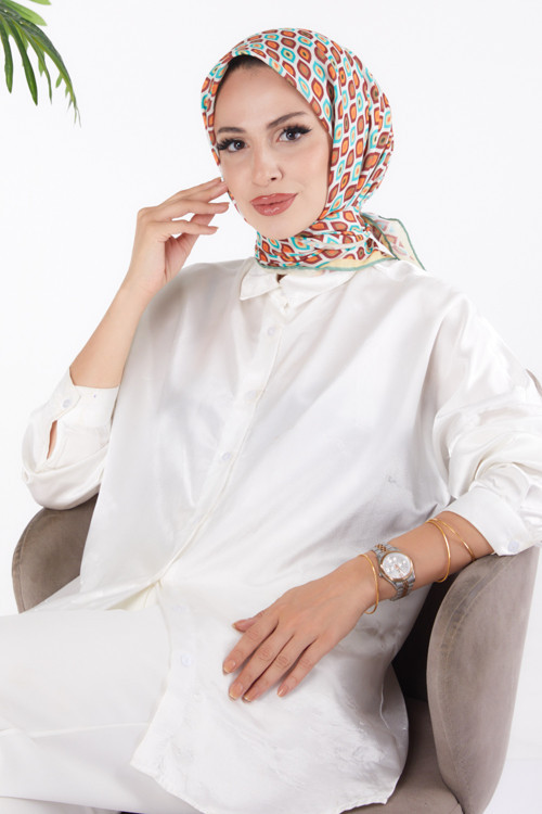 Desenli Eşarp Mint - 26151