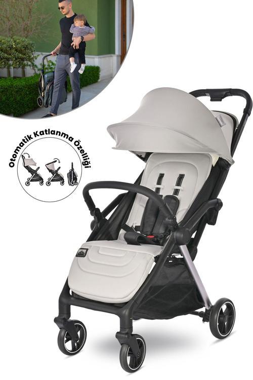 Loret Otomatik Katlanan Kabin Boy Bebek Arabası - Grey