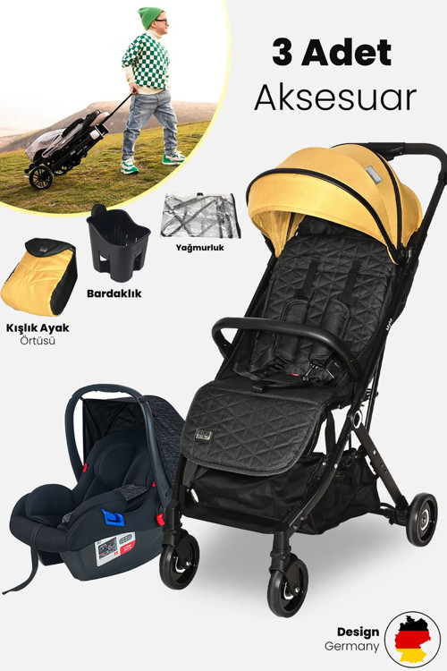 Myla Kabin Boy & Travel Set Bebek Arabası - Lemon Curry