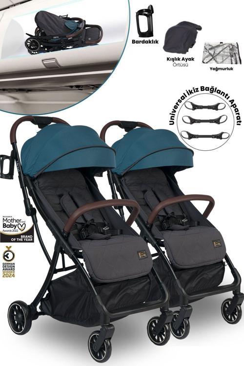 Minori Ayrılıp Birleşebilen Kabin İkiz Bebek Arabası - Opal Green