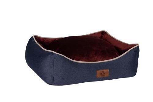 Lola Kedi ve Köpek Yatağı S Lacivert Bordo 50x38x25 Cm