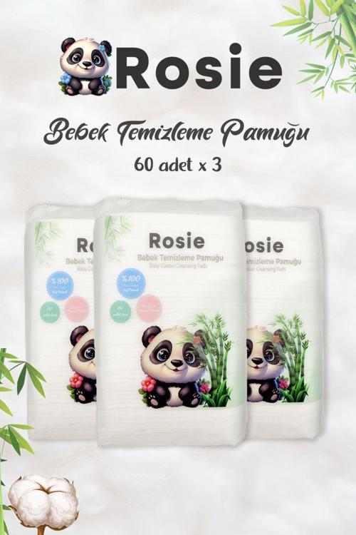 ROSIE %100 Doğal Bebek Temizleme Pamuğu 3'lü Paket