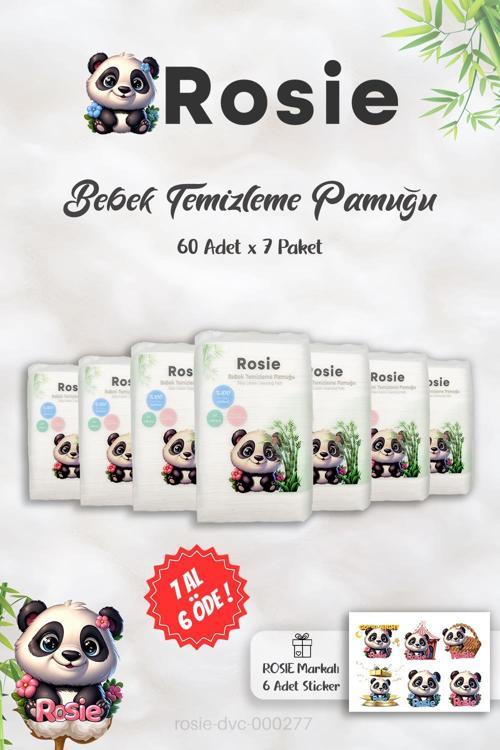 %100 Doğal Bebek Temizleme Pamuğu 60'lı ve Rosie Sticker