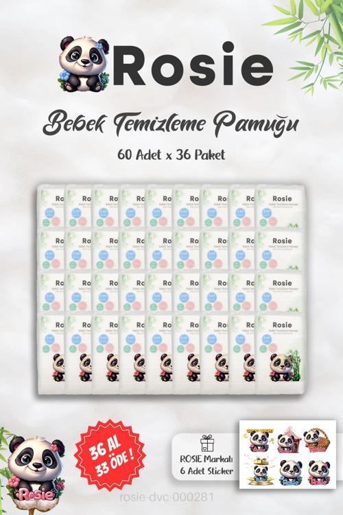 %100 Doğal Bebek Temizleme Pamuğu 60'lı ve Rosie Sticker
