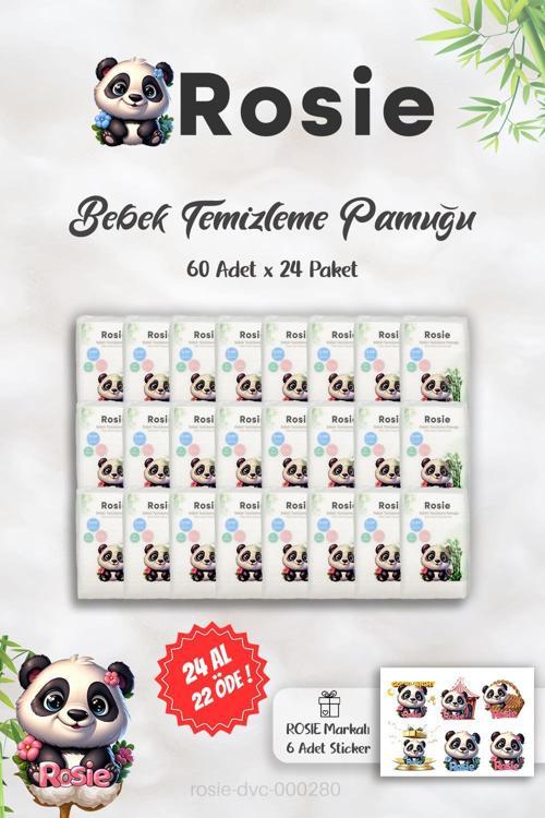 %100 Doğal Bebek Temizleme Pamuğu 60'lı ve Rosie Sticker