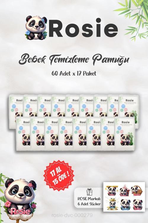 %100 Doğal Bebek Temizleme Pamuğu 60'lı ve Rosie Sticker