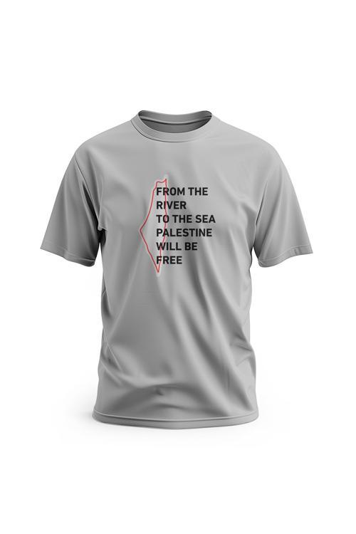 Kısa Kollu Filistin Nehirden Denize Özgür Filistin Unisex S - 2xl T300019