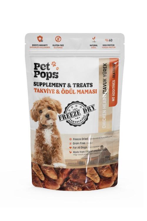 Köpekler İçin Ödül Maması - Tavuk Yürek / %100 Doğal / Freeze Dry