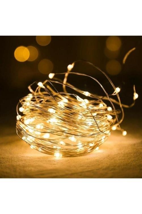 Peri Led Işık 5 Metre Gün Işığı Pilli Dekor Lambası Ledli Bahçe Oda Kafe Duvar Perde Ledi