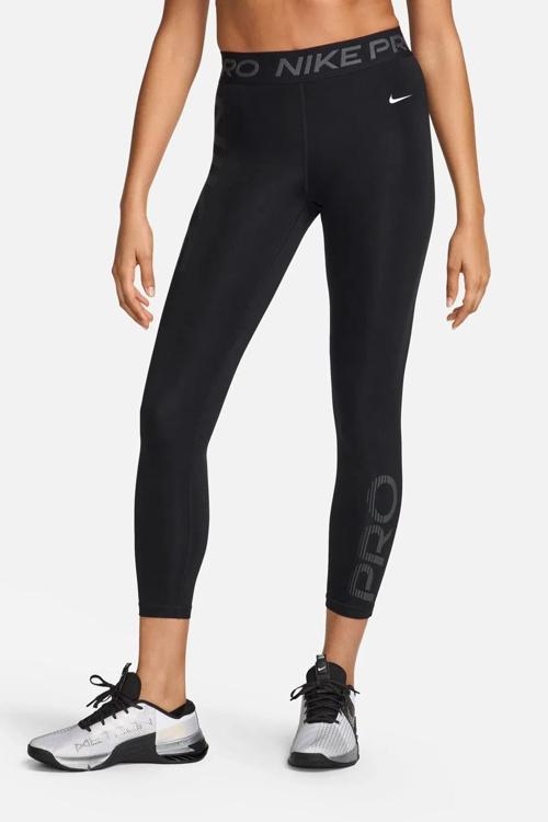 Pro Dri-Fit Women's Mid Rise 7/8 Graphic Leggings Kadın Spor Antrenman Tayt Siyah