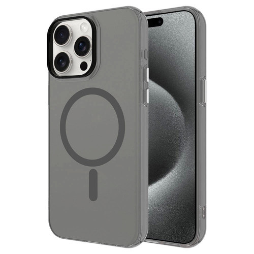 Apple iPhone 15 Pro Max Kılıf Zore M-safe Şarj Özellikli Buzlu Transparan C-Pro Sert Kapak