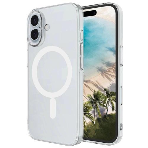 Apple iPhone 16 Kılıf Zore M-safe Şarj Özellikli Şeffaf Tek Kamera Çerçeveli Porto Kapak