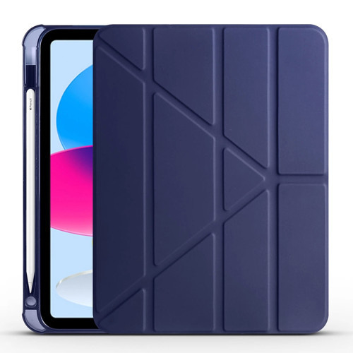 Apple iPad 10.9 2022 (10.Nesil) Kılıf Zore Tri Folding Kalem Bölmeli Standlı Kılıf