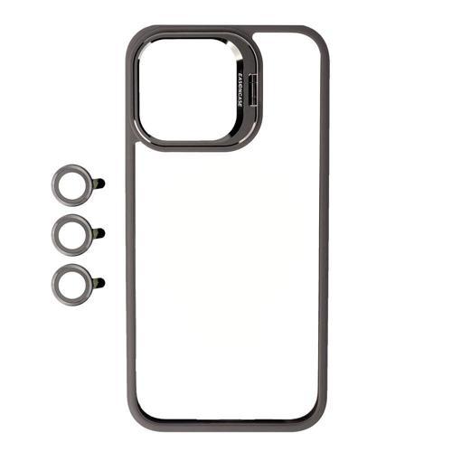Apple iPhone 15 Pro Max Kılıf Kamera Lens Korumalı Standlı Zore Klon Lensli Kapak