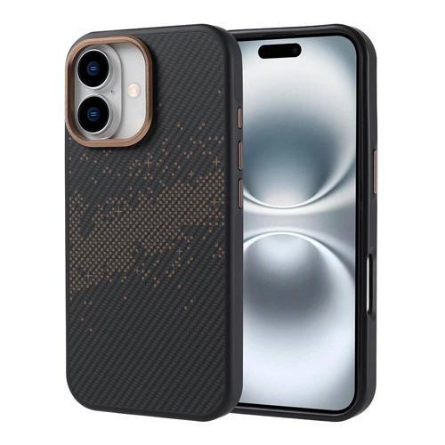 Apple iPhone 16 Kılıf M-safe Şarj Özellikli Karbon Fiber Tasarımlı Zore Vave Kapak