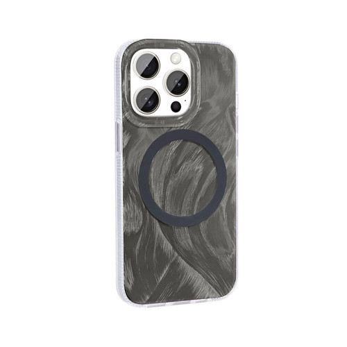 Apple iPhone 15 Pro Kılıf M-safe Şarj Özellikli Fırça Boya Desenli Zore Palet Kapak
