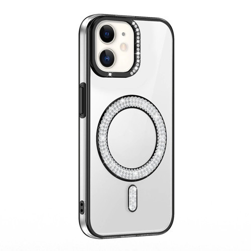 Apple iPhone 11 Kılıf Pırlanta Taş Tasarımlı M-safe Şarj Özellikli Zore Karetta Silikon Kapak