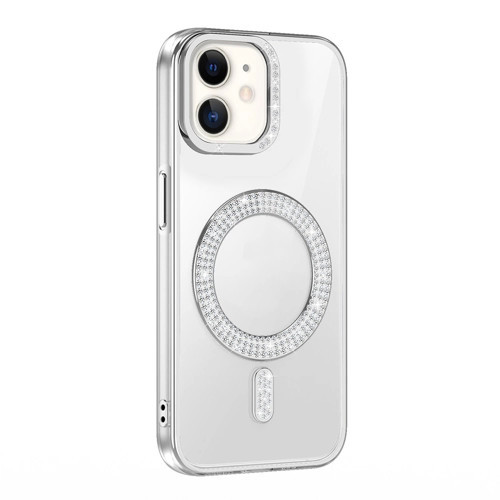 Apple iPhone 11 Kılıf Pırlanta Taş Tasarımlı M-safe Şarj Özellikli Zore Karetta Silikon Kapak