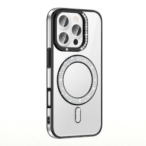Apple iPhone 16 Pro Kılıf Pırlanta Taş Tasarımlı M-safe Şarj Özellikli Zore Karetta Silikon Kapak