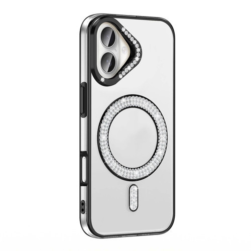 Apple iPhone 16 Plus Kılıf Pırlanta Taş Tasarımlı M-safe Şarj Özellikli Zore Karetta Silikon Kapak