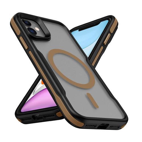 Apple iPhone 12 Kılıf M-safe Şarj Özellikli Renkli Kenar Airbag Şeritli Zore Lamer Kapak